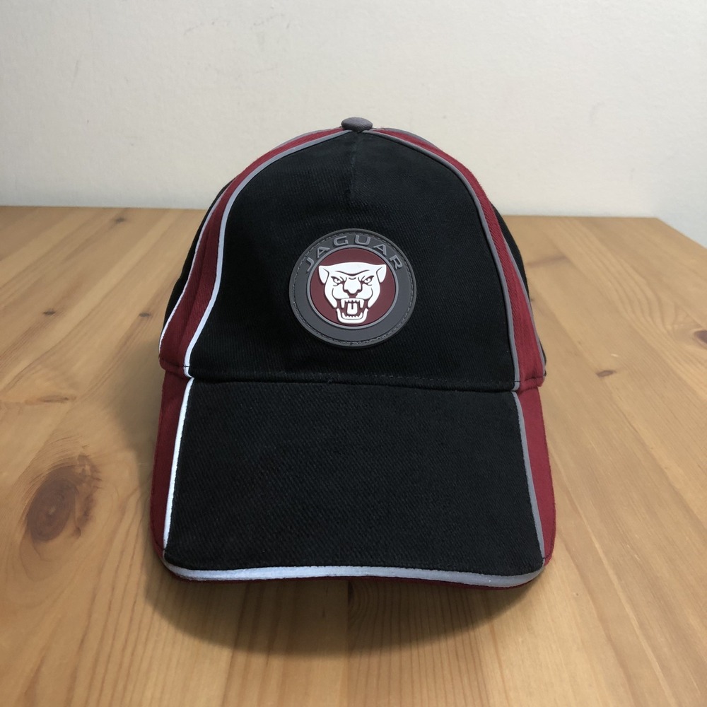 Jaguar Motors Hat Cap Strap Back Men's Black Maroon Car Automobile Luxury Racing